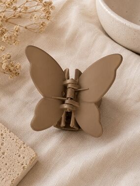 Butterfly Hair Claw Clip in Matte Taupe New Scandi Clean Girl Minimalist New